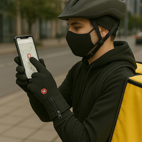 Par Luva Motoqueiro Térmica Impermeável Com Touch Screen
