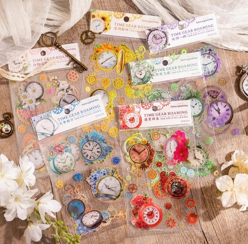 Juego De Pegatinas De Flores Vintage