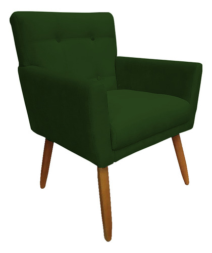 Poltrona Decorativa Onix Capitonê Suede Verde