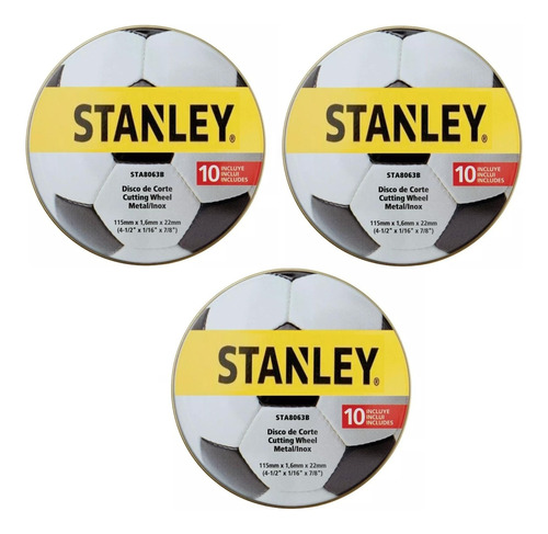 Set 30 Discos De Corte Amoladora 115mm Stanley