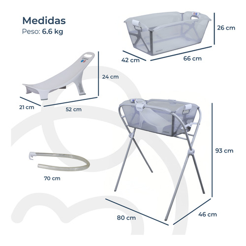 Bañera Flexi 3 En 1 Plegable + Soporte De Bebesit