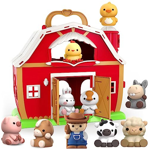 Farm Animals Big Barn Toy Para 1 2 3 Años, Juguetes Educativ