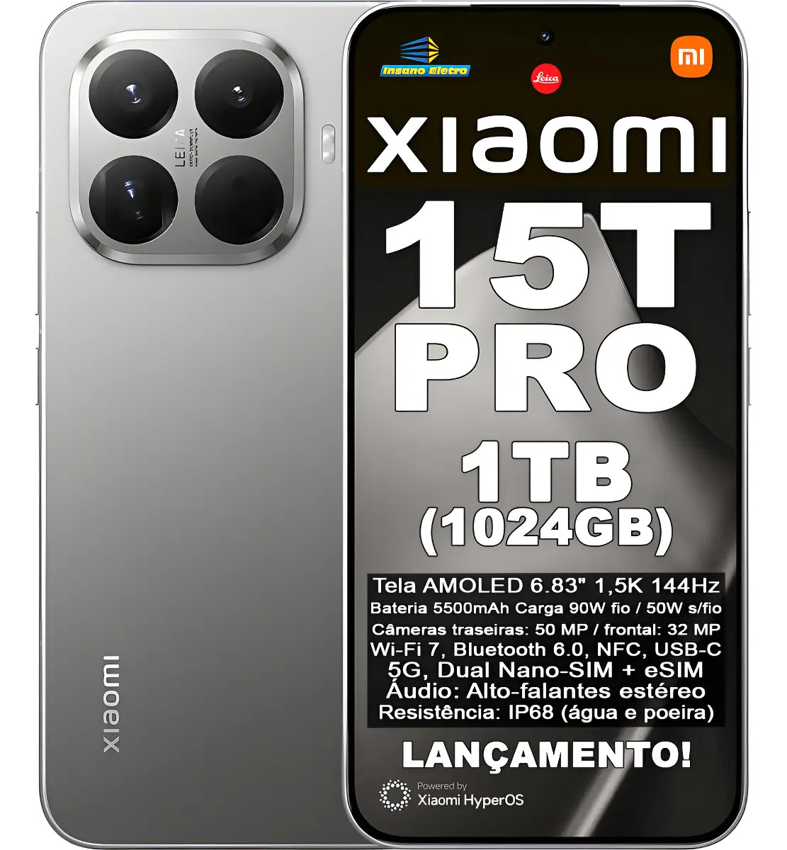 Smartphone Xiaomi 15t Pro 5g 12+12gb Ram + 512gb, Cinza | MercadoLivre