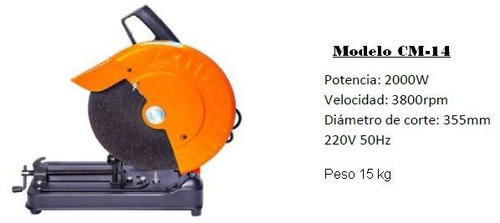 Imagen 3 de 10 de Sierra Cortadora Sensitiva Lusqtoff 355mm 2.7hp Faena Srl
