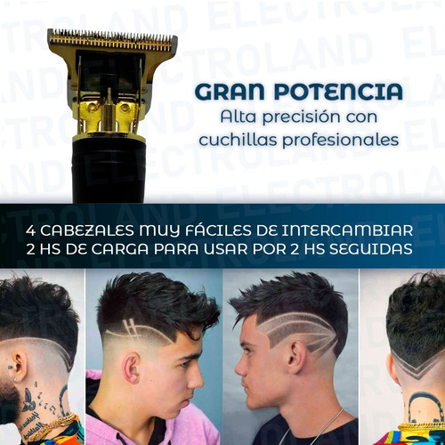 Imagen 4 de 10 de Máquina Trimmer Vintage Corta Pelo Barba Patilla Profesional