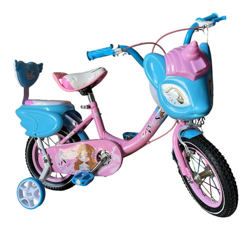 Bicicleta Infantil Unicornio Aro 12  Con Rueda Aprendizaje 