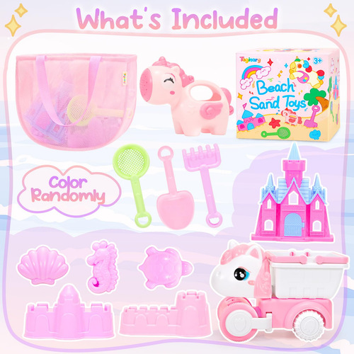 Juguetes De Playa Tagitary Unicorn Sand Con Bolsa De Malla P