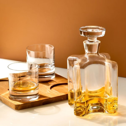 Set De Whisky 1 Botellon + 4 Vasos Cristal Krosno Sterling