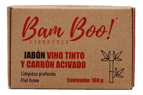 Jabón Carbón Activado Y Vino Tinto Bam Boo! Lifestyle®