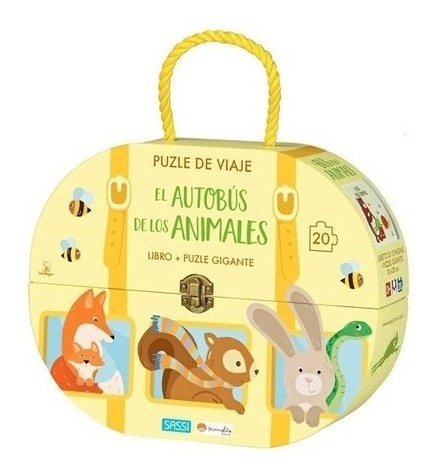 Imagen 1 de 7 de Rompecabezas Puzzle 20 Pzs +libro El Autobus De Los Animales