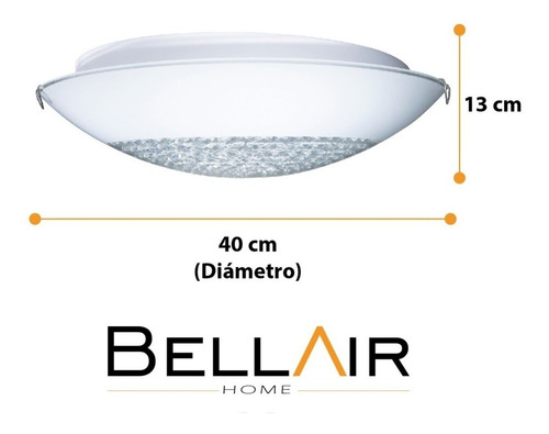Lampara Techo Led 22w Foco Ahorrador Luz Blanca Cristal Color Blanco