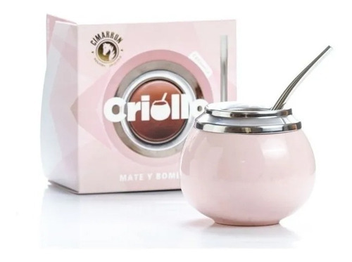 Mate Criollo De Ceramica Con Bombilla De Acero Inoxidable