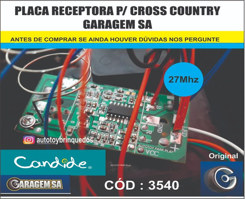 Cross Country 3521 - Garagem Sa - Só A Placa Receptora 27mhz