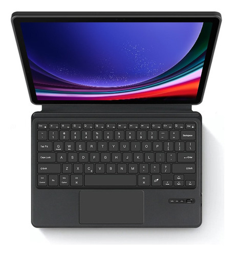 C Funda Tipo Libro Con Teclado Para Samsung Tab S9+ /s9 Fe+