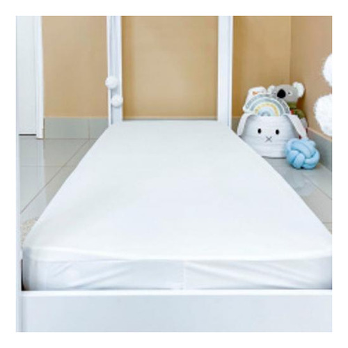 Protetor De Colchão Mini Cama Impermeável Com Elástico - Bra Cor Branco Tamanho Do Colchão Solteiro