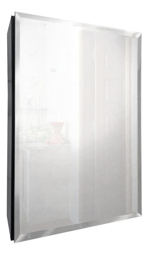 Armário P/ Banheiro Porta Espelho De Vidro Bemi Modulo20 Moldura Preto