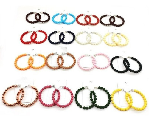 Imagem 1 de 7 de 20 Pares Brincos De Argola Colorida Verão Blogueiras