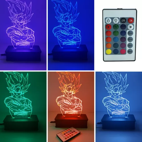 Luminária Led 3d, Vegeta, Dragon Ball Z, desenho, decoração, 16