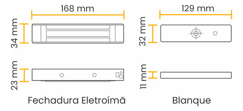 Fechadura Eletroima 150 Kgf Cinza