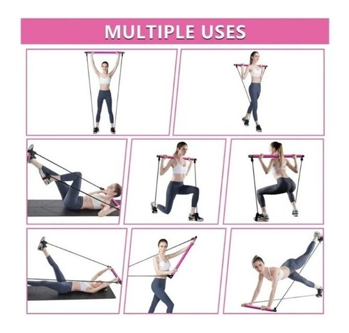 Imagen 4 de 5 de Barra Elástica De Látex Con Barra Acero Irrompibles Yoga Svg