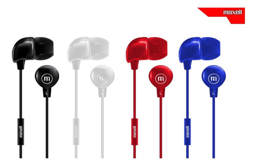Imagen 1 de 5 de Pack 4 Audifonos In Ear Manos Libres Maxell Colores Surtidos