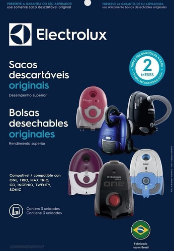 Saco Original Electrolux One / Trio Sbeon Kit 3 Und