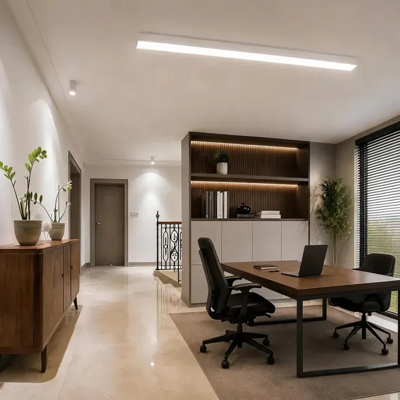 Luminária Led Linear Sobrepor 64w 6500k Branca Bivolt 127/220v Branco