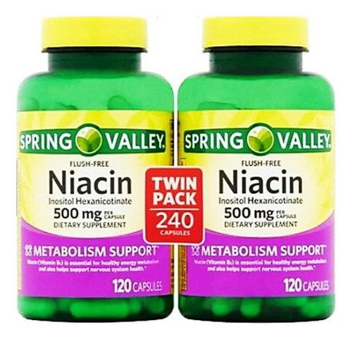 Niacin 500mg  Pack 2 Und. Spring Valley