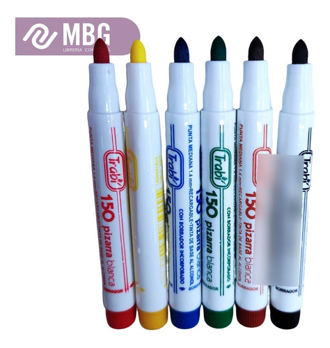 Imagen 5 de 7 de Marcador Trabi 150 Para Pizarra Blanca C/borrador X6und