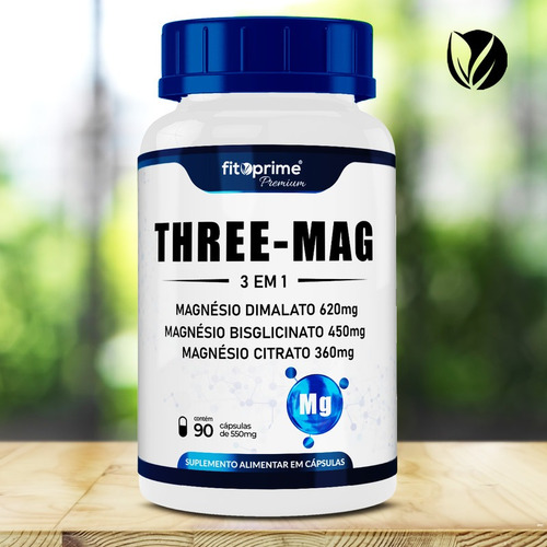 Imagem 3 de 4 de Kit 2 Three-mag Blend Magnésio Dimalato Bisglicinato Citrato