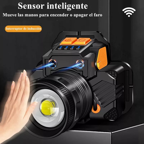 Lámpara Led Cabeza Minera Recargable Descargable Impermeable