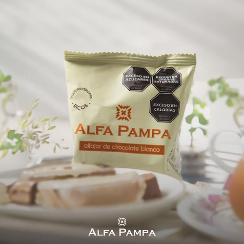 Alfajor Chocolate Blanco 60 Gr Alfa Pampa Pack Promo X 24 u