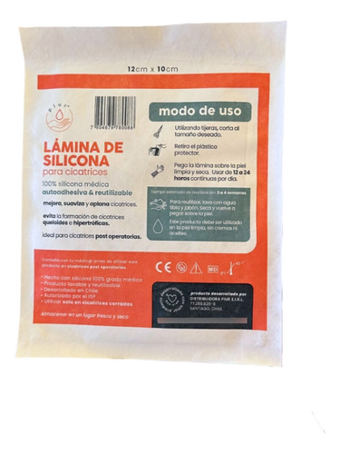 Parche De Silicona Para Cicatrices 12cmx10cm Piur