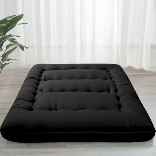 Colchón Japonés Extra Grueso 6 Pulgadas Plegable Negro Indiv