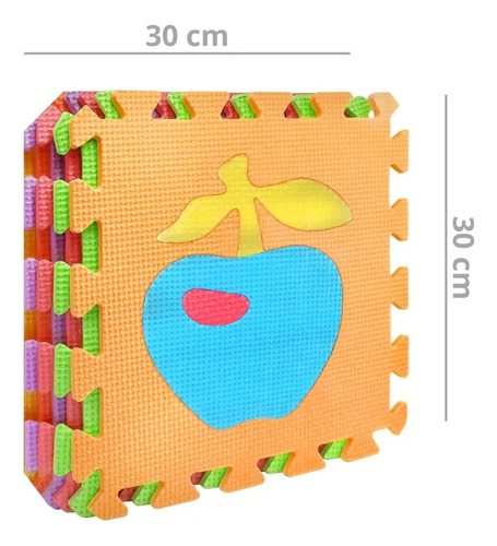 10pz Tapete 30x30 Foamy Didáctico Destreza Aprende Figuras Multicolor Figuras