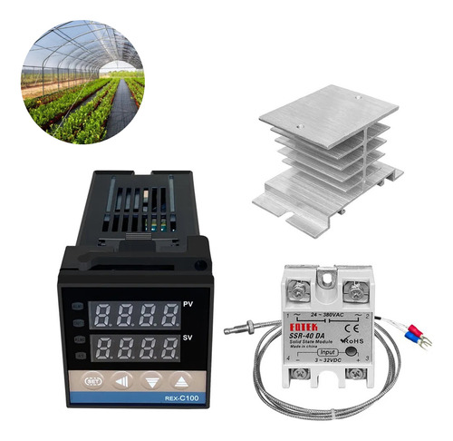 Termostato Control Temperatura Digital Lcd Pid Rex-c100 + K