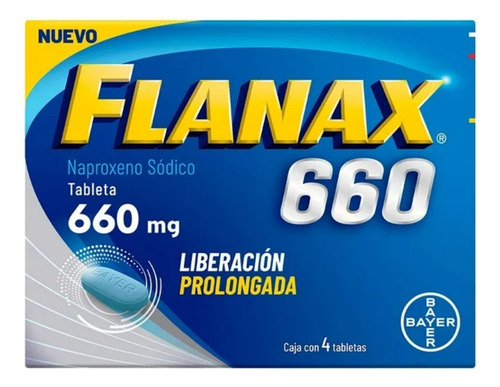 Flanax 660 Mg Naproxeno Sódico Caja Con 4 Tabletas