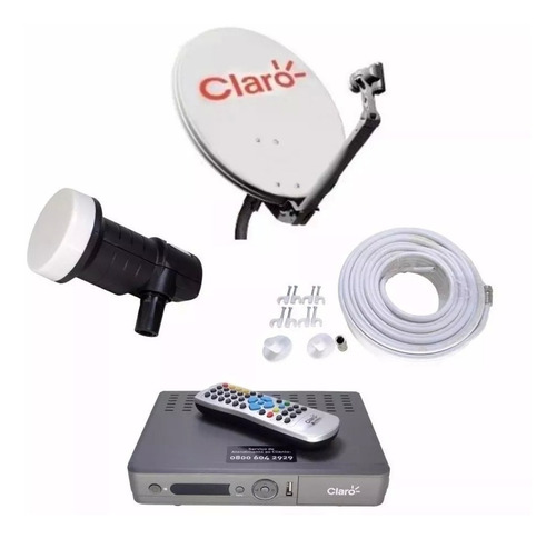 Antena 60cm Ku + Lnbf Single + 20m Cabo + Conector +receptor