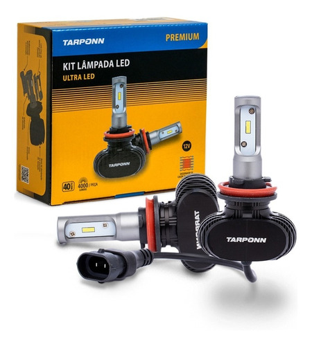 Kit Lampada Ultra Led Premium 6000k Tarponn H8 8000lm 40w