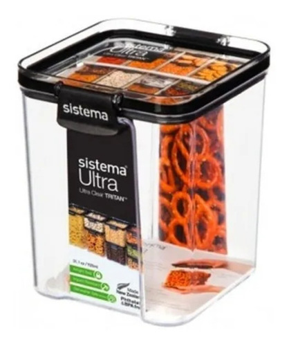 Recipiente Plástico Hermético Sistema Ultra Tritan 920ml