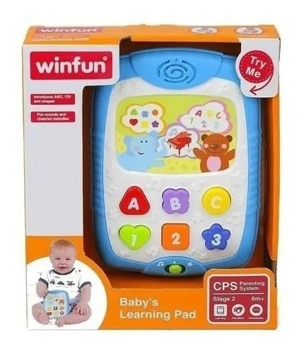 Winfun Pad Educativo Para Bebé Letras Numeros Y Formas Color Celeste