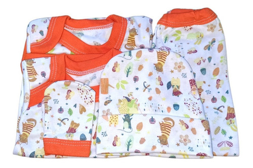 Ajuar Estampado Bebés De 0-3 Meses Algodón - Solcolorbaby