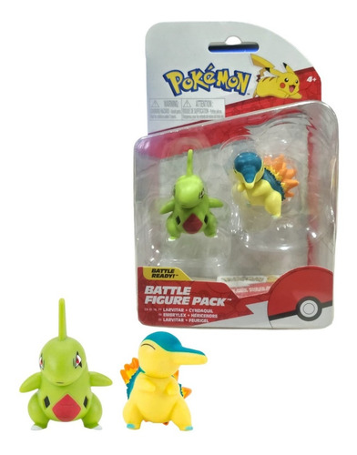 Imagen 1 de 2 de Pokemon Figura Larvitar + Cyndaquil 5 Cm Jazwares Premium