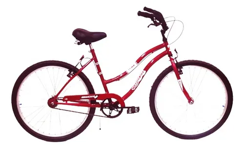 Bicicleta Playera Rodado 26 C/ Frenos Dama Roja