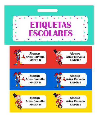 15 Etiquetas Ropa Personalizadas Circo Digital Niños