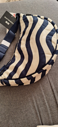 Bolsa Crossbody Uniqlo Original Japão Marimekko + Eco Bag Azul-escuro Ondas
