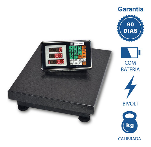 Balança Plataforma Digital 400kg S/coluna Com Garantia. Cinza