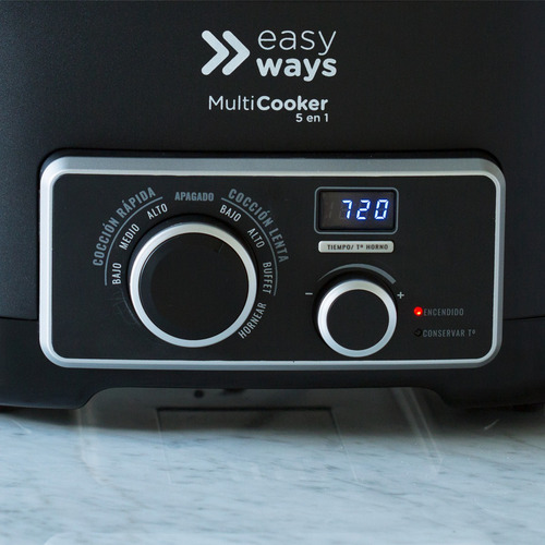 Imagen 4 de 5 de Olla De Cocción Lenta Multicooker 5 En 1 5.5 L Easyways