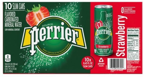 Imagem 3 de 3 de 10x Água Com Gás De Morango Perrier 250ml
