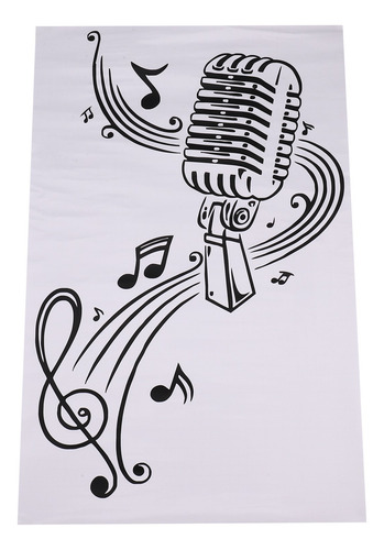 Adhesivo De Pared Con Notas Musicales Para Micrófono, Notas